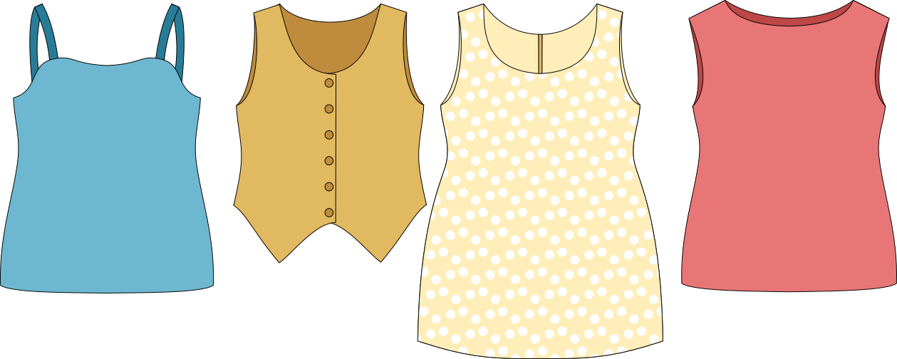 Vêtement sans manche doublé